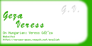 geza veress business card